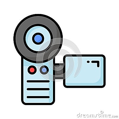 Beautifully designed vector of handycam in trendy style, capture life moments with handycam Vector Illustration