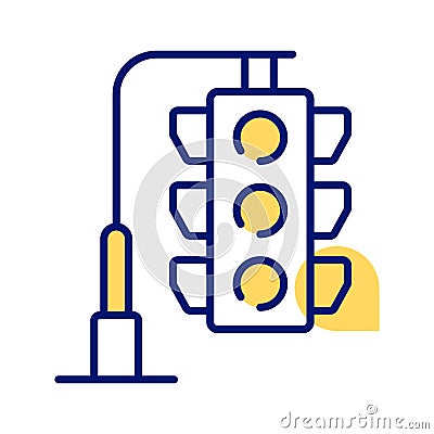 Beautifully designed vector of traffic signals, traffic lights icon Vector Illustration