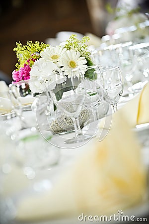 Beautifully laid wedding table Stock Photo