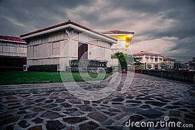 Beautifully reconstructed Filipino heritage and cultural houses that form part of Las Casas FIlipinas de Acuzar resort at Bagac, B Stock Photo