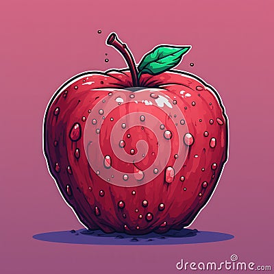 A beautifully rendered apple fruit illustration Cartoon Illustration