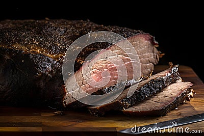 Beautifully roasted joint of meat that appears perfectly cooked, juicy, and browned. Stock Photo