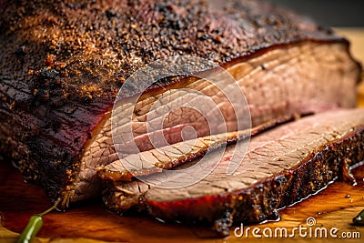 Beautifully roasted joint of meat that appears perfectly cooked, juicy, and browned. Stock Photo
