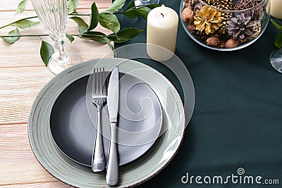 Beautifully served festive table Stock Photo