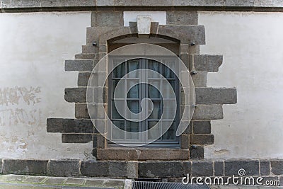 Beautifully stone framed class window Stock Photo