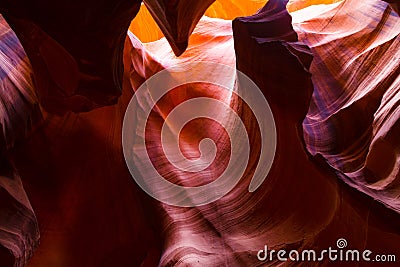 Beautifully vibrant Heart shaped slot canyon in Antelope Valley Arizona Stock Photo