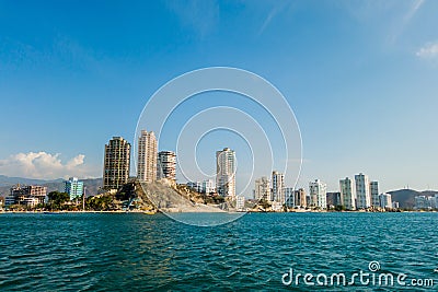 Beautifulsea and city view of Rodadero beach Santa Stock Photo