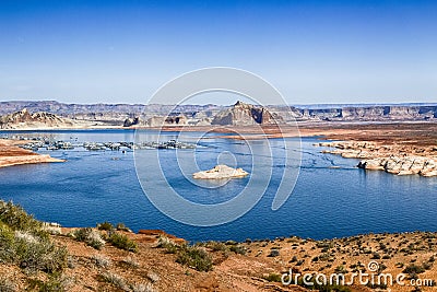 Beautirul view at Powell Lake in Arizona Stock Photo