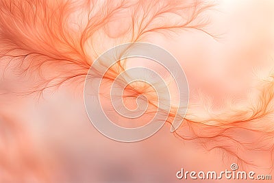 beauty of abstract nature with artistic interpretations of natural elements, color year 2024 peach fuzz Stock Photo