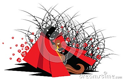 Beauty and the Beast Vector Illustration