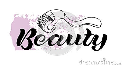 Beauty black text Vector Illustration