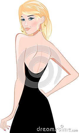 Beauty blonde woman Vector Illustration