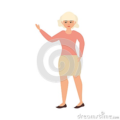 beauty blonde woman character portrait Vector Illustration