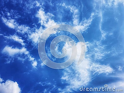Beauty of blue sky and the artistic cloud Stock Photo