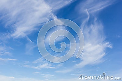 Beauty blue sky background with tiny clouds Stock Photo