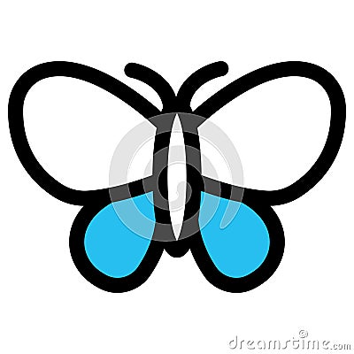 Beauty, butterfly fill vector icon which can easily modify or edit Vector Illustration