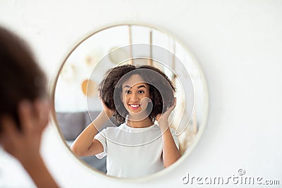 Beauty care result, new haircut, good volume and perfect look Stock Photo