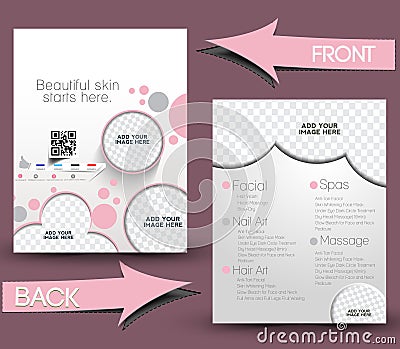 Beauty Care & Salon Flyer Vector Illustration