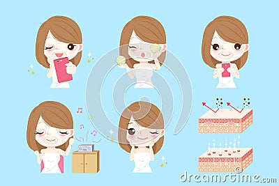 Beauty cartoon woman Vector Illustration