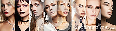 Beauty collage. Faces of women Stock Photo