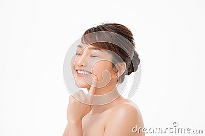 Beauty concept of young asian woman. Dental care Stock Photo