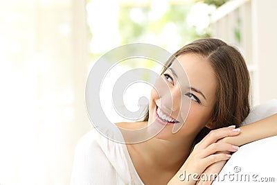 Beauty confident woman looking sideways Stock Photo