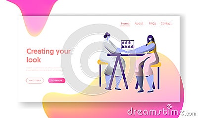 Beauty Cosmetology Luxury Salon. Attractive Finger by Cosmetics Make Hand Glamour and Beautiful Landing Page. Fashion Vector Illustration