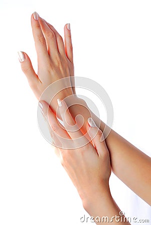 Beauty elegant female hands Stock Photo