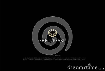 Elegant Luxury Pearl Jewelry Seashell Oyster Scallop Shell Oyster Cockle Clam Mussel Logo Design Vector Vector Illustration