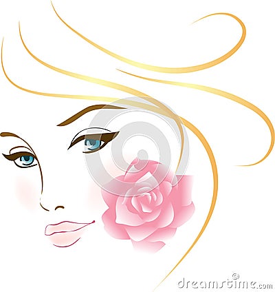 Beauty face girl portrait Vector Illustration