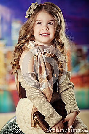 Beauty and fashion child girl Stock Photo