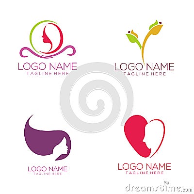 Beauty and fashion logo design and icon Vector Illustration