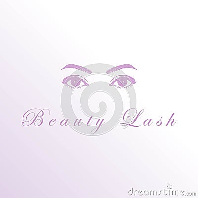 Beauty Feminine Woman Girl Female Face Eye Eyelash Contact Lens Logo Design Vector Vector Illustration