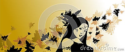 Beauty girl Vector Illustration