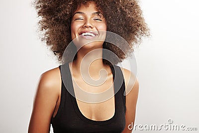 Beauty girl with an afro hair Stock Photo