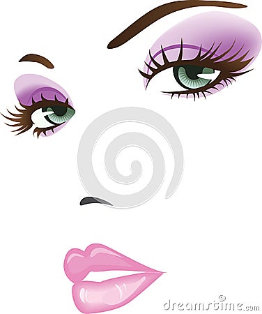 Beauty girl face Vector Illustration