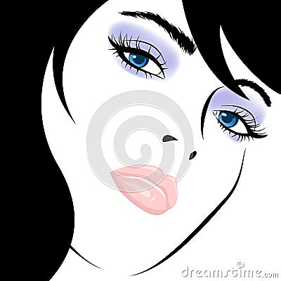 Beauty girl face Vector Illustration