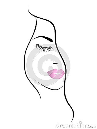 Beauty girl face. Vector Illustration