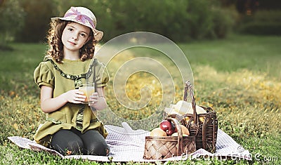 Beauty girl with juce Stock Photo