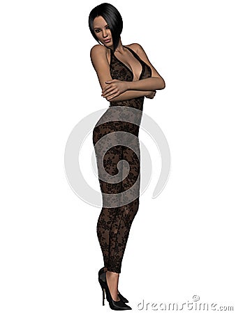 Beauty girl with bodystocking Stock Photo