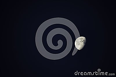 The beauty of Half moon On the night sky Stock Photo