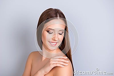 Beauty and health, dermatology concept. Cose up cropped photo of Stock Photo