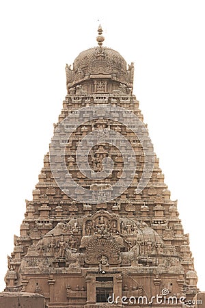 Beauty of Indian Temple Tower on Sunny Time Stock Photo