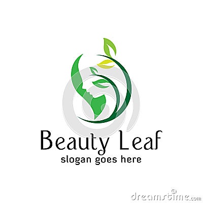 Beauty leaf logo design for natural beauty salon,cosmetics,modern vector template Vector Illustration