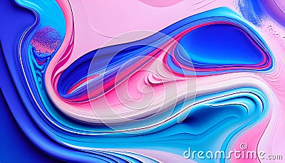 Beauty Liquid Shape with Pink Artistic Oil Painting Style. Abstract Painting Background. Stock Photo