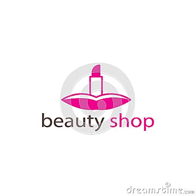 Beauty logo illustration lips with color design vector Vector Illustration