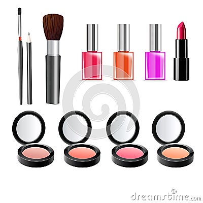Beauty and Make up Illustration - Cosmetics Background Stock Photo