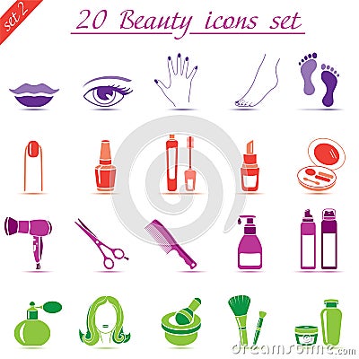 Beauty and makeup icons (set 2) Vector Illustration