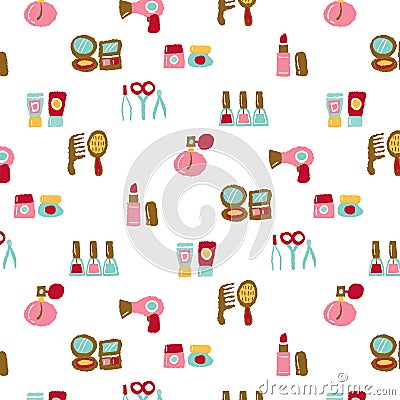 Beauty and makeup pattern Vector Illustration