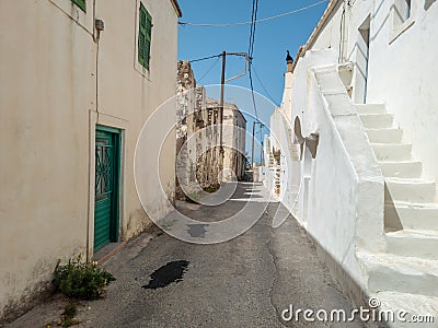 Beauty narrow alley at kythira Stock Photo